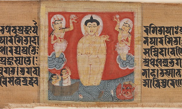 Buddha Giving Safety  to Mariners  Leaf from a Dispersed Panca,  Poster Print Wall Art