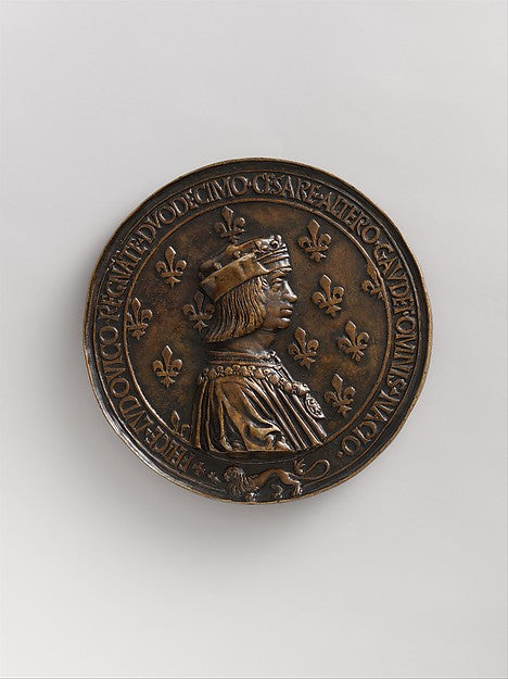 :Medal Louis XII King of France  and Anne of Brittany c1499-16x12