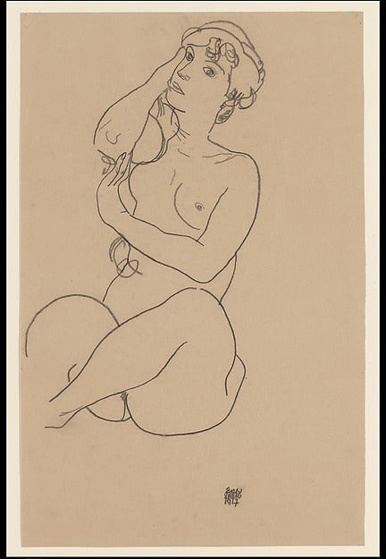 Egon Schiele:Reclining Nude 1917-16x12"(A3) Poster