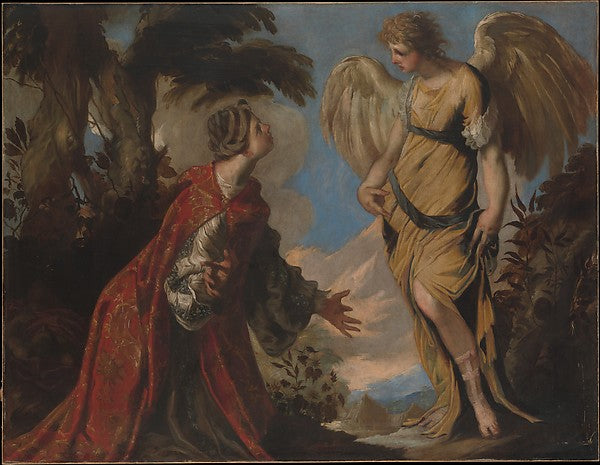 Francesco Maffei:Hagar and the Angel c1657-16x12"(A3) Poster