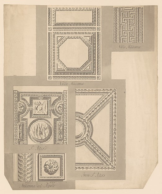 Details of Ceilings  Villa Madama  St. Peter's and Madonna del, Poster Print