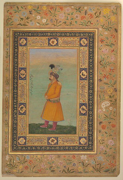:"Portrait of Muhammad Ali Baig" Folio from the Shah Jahan A-16x12"(A3) Poster