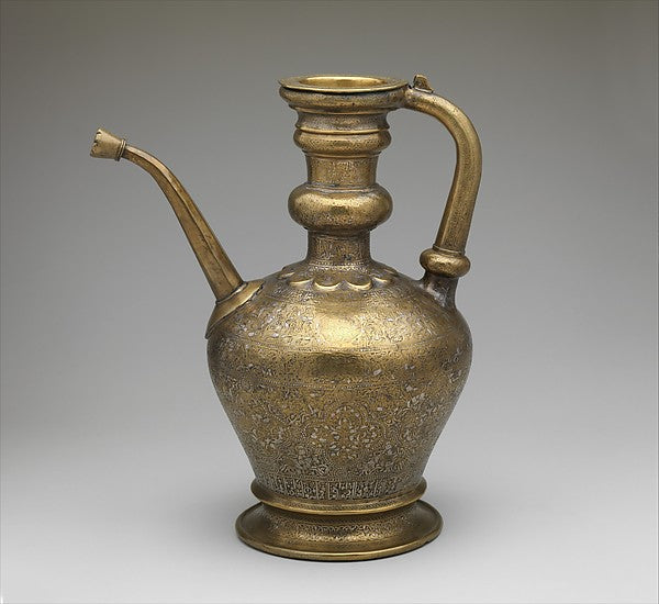:Ewer with Inscription Horsemen and Vegetal Decoration dated-16x12"(A3) Poster
