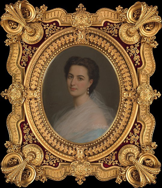 Michele Gordigiani:Portrait of a Woman 1864-16x12"(A3) Poster