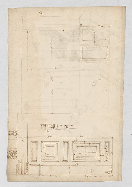 Pantheon  door elevation and details  Pantheon  pilaster capit, Poster Print