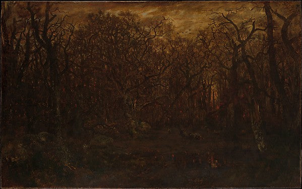 Théodore Rousseau:The Forest in Winter at Sunset c1846–67-16x12"(A3) Poster