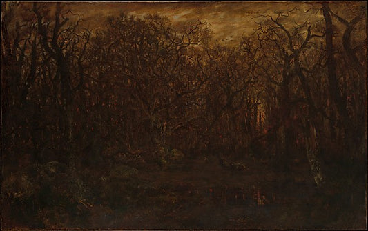 Théodore Rousseau:The Forest in Winter at Sunset c1846–67-16x12"(A3) Poster