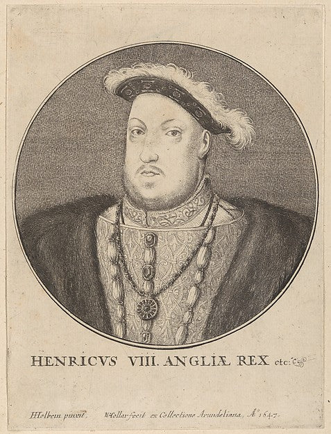 Henricus VIII Angliae Rex etc. 1647-After Hans Holbein the You,  Poster Print Wall Art