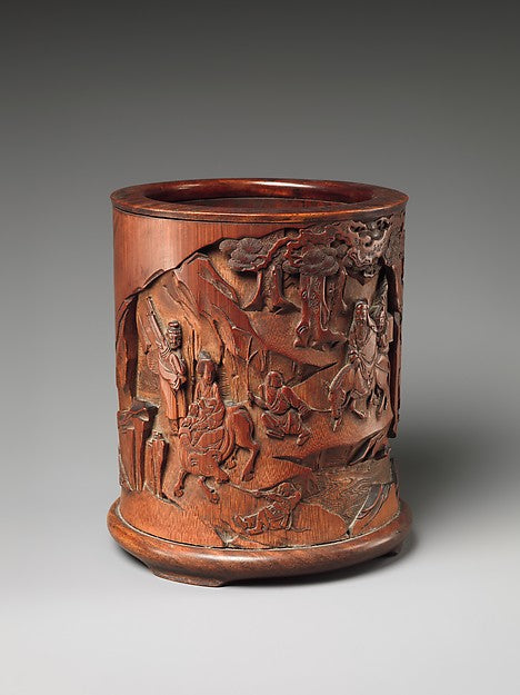 Brush Holder with Travelers in a Landscape late 19th–early 20t,16x12"(A3)Poster