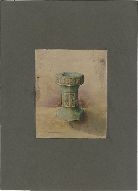 Design for baptismal font late 19th–early 20th cent Possibly T,  Poster Print Wall Art