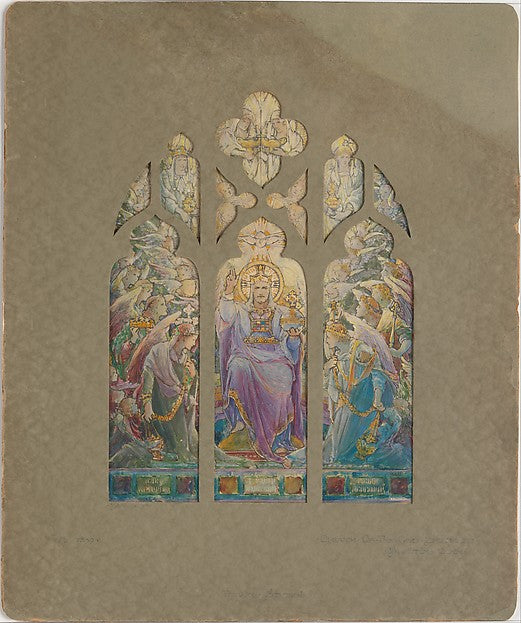 Design for Te Deum window 1914 Tiffany Studios-Louis Comfort T,  Poster Print Wall Art
