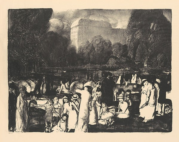 In the Park  Light 1916-George Bellows ,  Poster Print Wall Art