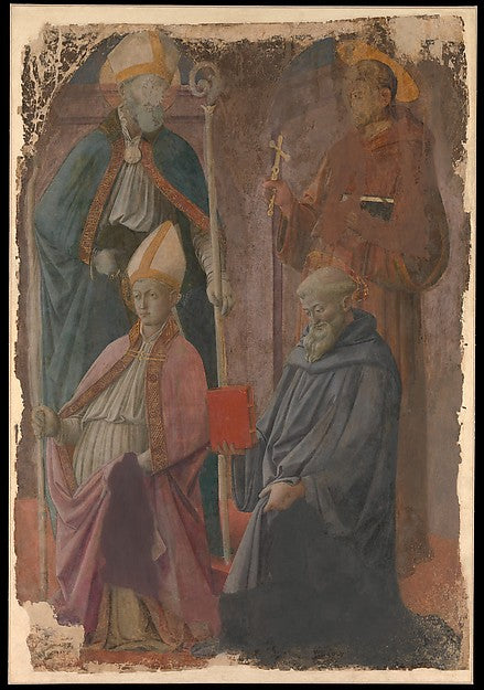Fra Filippo Lippi:Saints Augustine and Francis a Bishop Sain-16x12"(A3) Poster