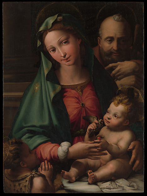 Perino del Vaga:The Holy Family with the Infant Saint John t-16x12"(A3) Poster
