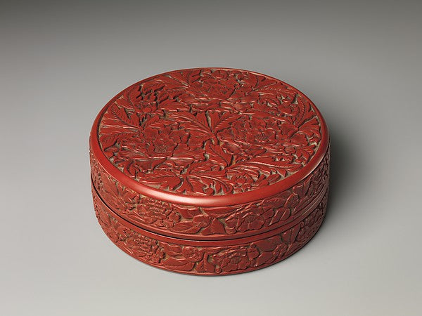 ,Box with peonies 15th cent,16x12