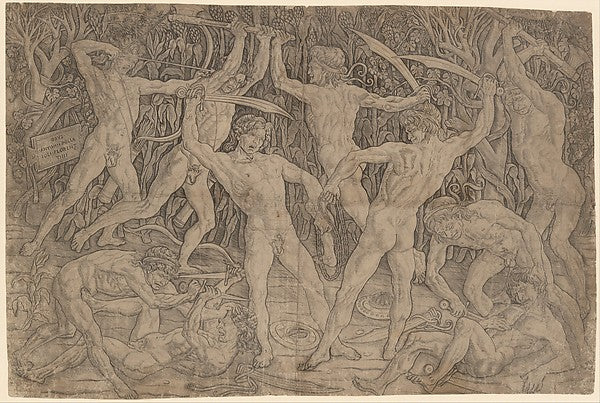 Battle of the naked men c1470–90-Antonio Pollaiuolo,  Poster Print Wall Art