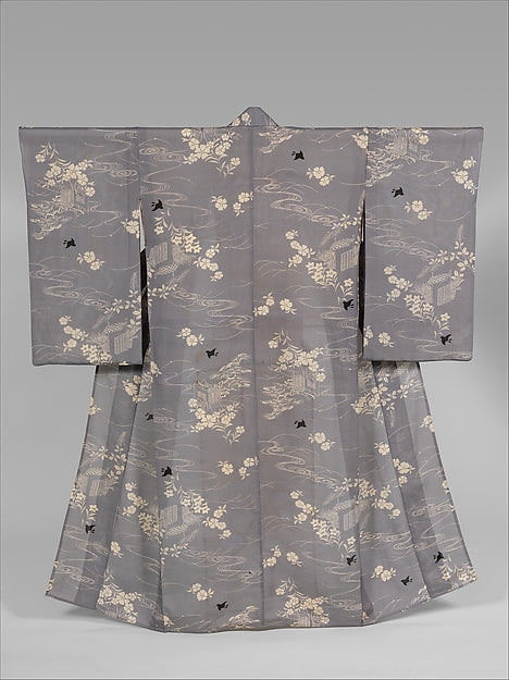 Summer Kimono with Design of Plovers  Waves  Chinese Bellflowe,16x12"(A3)Poster