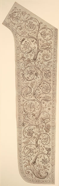 Cartoon for embroidery of a panel of a chasuble  decorated wit, Poster Print