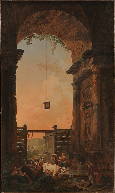 Hubert Robert:The Return of the Cattle c1773–75-16x12"(A3) Poster