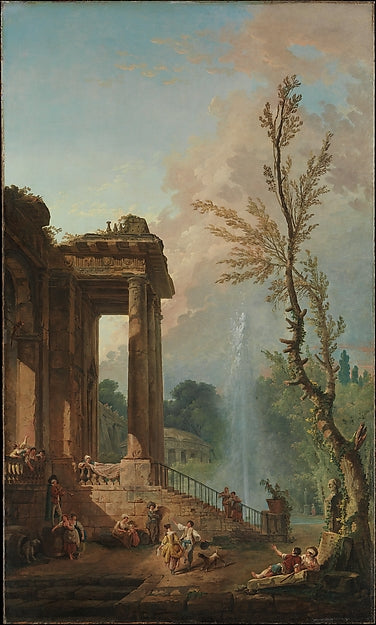 Hubert Robert:The Portico of a Country Mansion 1773-16x12"(A3) Poster