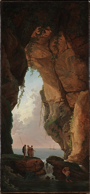 Hubert Robert:The Mouth of a Cave 1784-16x12"(A3) Poster