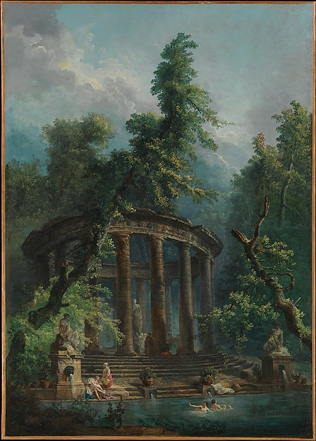 Hubert Robert:The Bathing Pool -16x12"(A3) Poster