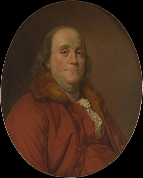 Workshop of Joseph Siffred Duplessis:Benjamin Franklin -16x12"(A3) Poster