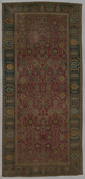 :Indo-Persian carpet with repeat pattern of vine scrolls and-16x12"(A3) Poster