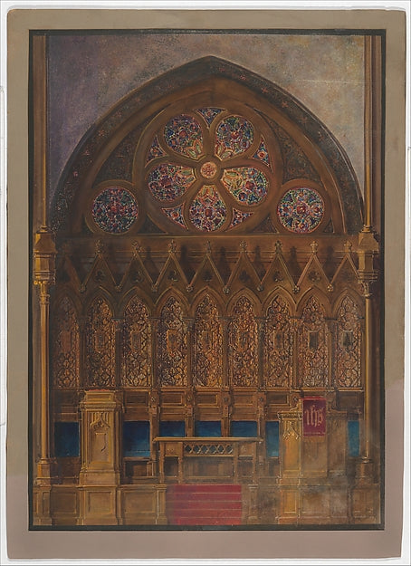 Design for a chancel late 19th–early 20th cent Tiffany Studios,  Poster Print Wall Art