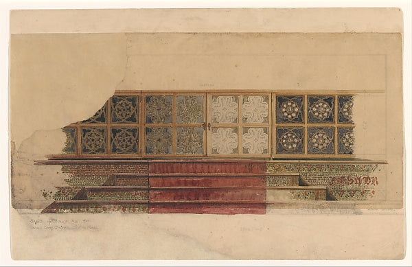 Design for a chancel rail late 19th–early 20th cent Possibly T,  Poster Print Wall Art
