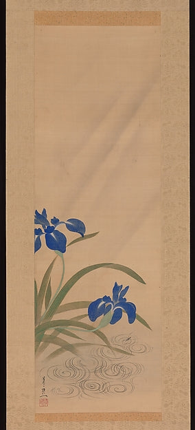 Irises and Stream mid-19th cent-Suzuki Kiitsu,16x12"(A3)Poster