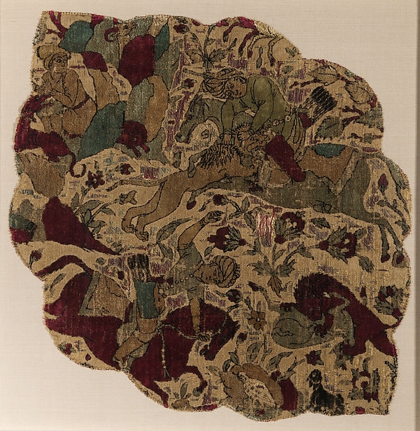:Velvet Panel with Hunting Scene c1540-16x12"(A3) Poster