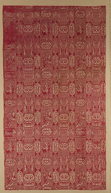 :Textile depicting a scene from Nizama's Khamsa 16th–17th ce-16x12"(A3) Poster