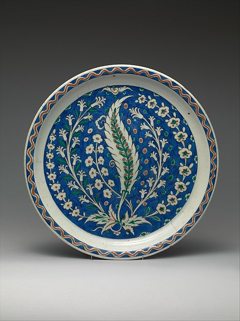 :Dish with Growing Saz and Floral Design first half 17th cen-16x12"(A3) Poster