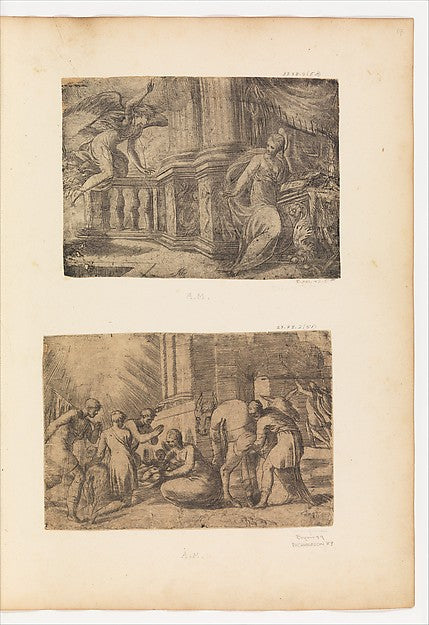 The Annunciation after c1552-Andrea Schiavone   c1510?–1563 Ve,  Poster Print Wall Art