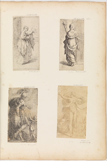 Mars and Cupid c1542–46-Etched by Andrea Schiavone   c1510?–15,  Poster Print Wall Art
