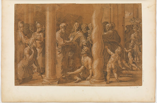St. Peter and St. John Healing the Cripples at the Gate of the,  Poster Print Wall Art