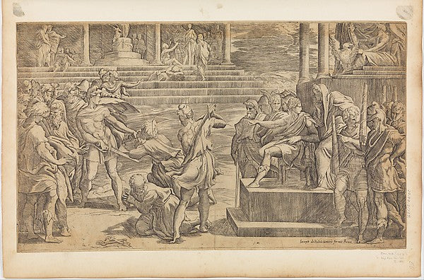 The Martyrdom of St. Peter and St. Paul c1527-Engraved by Giov,  Poster Print Wall Art