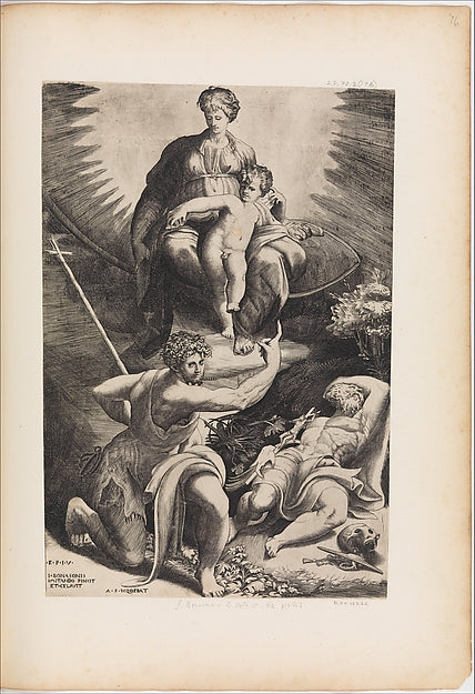 The Vision of St. Jerome-Giulio Bonasone,After Parmigianino ,16x12