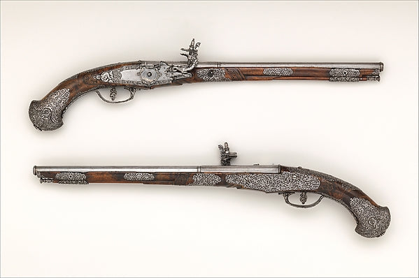Pair of Wheellock Pistols mid-17th cent,  Poster Print Wall Art