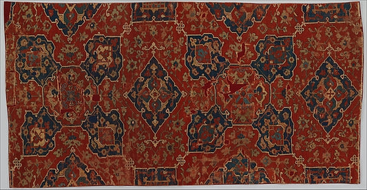 :Fragment of a Carpet with Quatrefoil Design 16th–17th centu-16x12"(A3) Poster