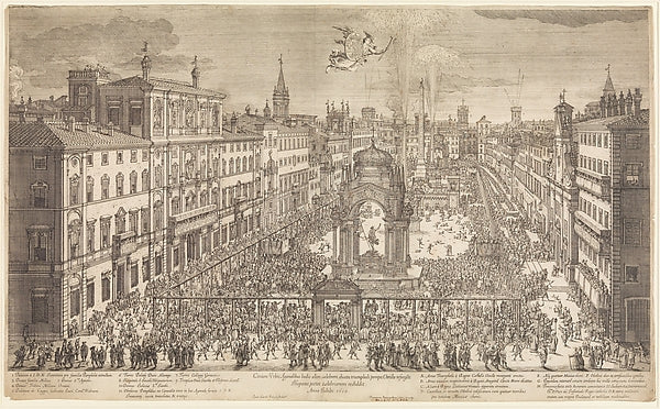 Fête of the Spaniards in Rome in the Year of the Jubilee  1650,  Poster Print Wall Art