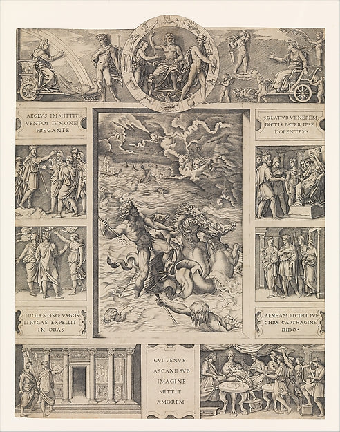 Neptune calming the tempest which Aeolus raised against Aeneas,  Poster Print