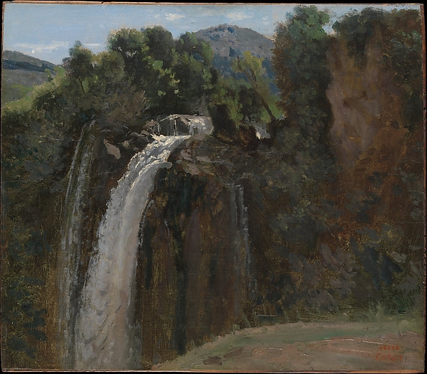 Camille Corot:Waterfall at Terni 1826-16x12"(A3) Poster