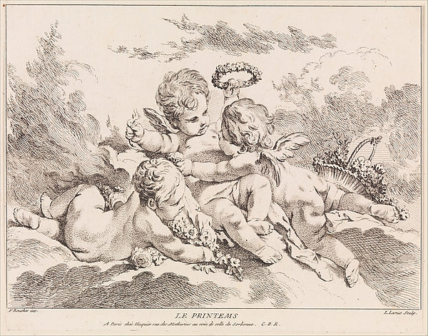 Spring-Louis Félix de La Rue, After François Boucher ,  Poster Print Wall Art