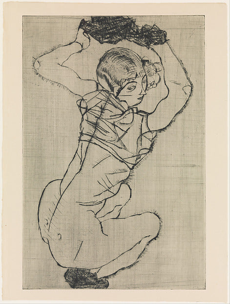 Squatting Woman 1914-Egon Schiele,16x12"(A3)Poster