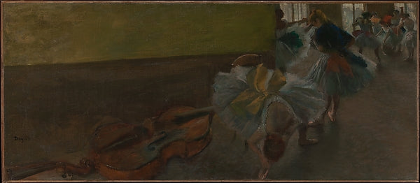 Edgar Degas:Dancers in the Rehearsal Room with a Double Bass-16x12