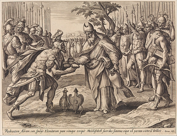 Adriaen Collaert , After Maerten de Vos :The Meeting of Abra-16x12"(A3) Poster