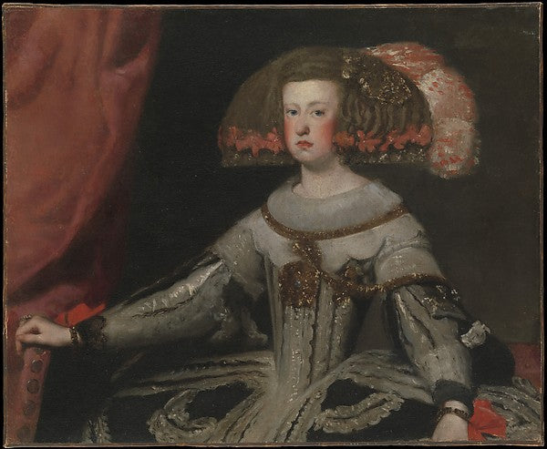 Workshop of Velázquez:Mariana of Austria  Queen of Spain -16x12"(A3) Poster