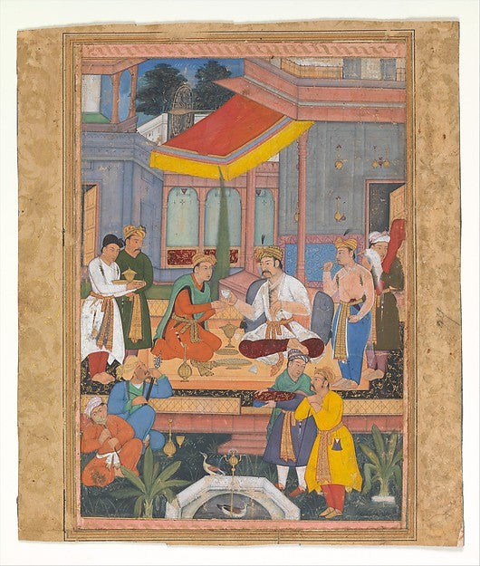 :Interior of a Courtyard with Figures early 17th century-16x12"(A3) Poster